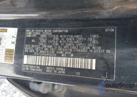 2006 Scion Xb Xb from USA, damaged, VIN JTLKT324264105226